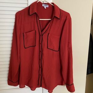 Express maroon and black portfolio shirt